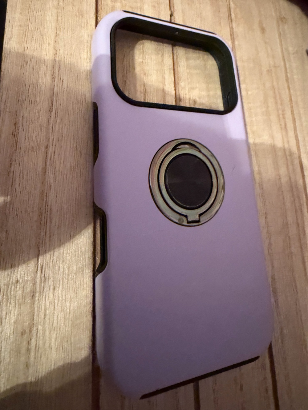 Purple Protective Phone Case with Built-In Ring Holder